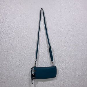 Joy Susan Teal Turquoise Hand Clutch and Crossbody Bag